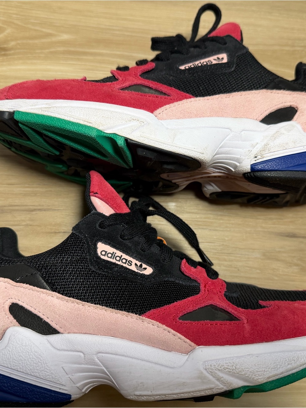 adidas Falcon Sneakers - Black, Pink & Red